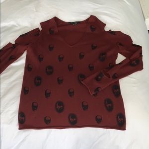 Skull Cashmere Sweater with Arm Cutouts
